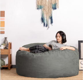 Jaxx Saxx 5 Foot Large Bean Bag w/ Removable Cover, Charcoal