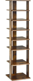 Wooden Space Saving 7 Tiers Vertical Shoe Rack for Front Door