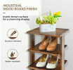 Wooden Space Saving 7 Tiers Vertical Shoe Rack for Front Door