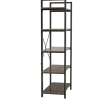 5 Tier Rustic Brown Shelf Wood and Metal Bookcase Vintage Industrial Bookshelf