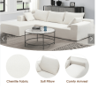 109*68" Modular Sectional Living Room Sofa Set, Modern Minimalist Style Couch, Upholstered Sleeper Sofa, 2 PC Free Combination, L-Shape, Cream