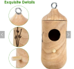 2 Packs Humming Bird Houses for Outside Wooden Hanging Bird Nest Feeder Hand Patio Garden Craft Ornament Decoration