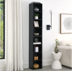 8-Tier Media Tower Rack, CD DVD Slim Storage Cabinet w/Adjustable Shelves, Narrow Display Bookshelf,Multi-functional