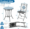 3 Pieces Patio Bistro Set Outdoor Furniture Mosaic Table Chairs