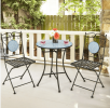 3 Pieces Patio Bistro Set Outdoor Furniture Mosaic Table Chairs