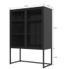 Black Storage Cabinet with Doors, Modern Black Accent Cabinet, Free Standing Cabinet, Buffet Sideboards for Bedroom, Kitchen,Home Office