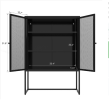 Black Storage Cabinet with Doors, Modern Black Accent Cabinet, Free Standing Cabinet, Buffet Sideboards for Bedroom, Kitchen,Home Office