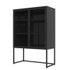 Black Storage Cabinet with Doors, Modern Black Accent Cabinet, Free Standing Cabinet, Buffet Sideboards for Bedroom, Kitchen,Home Office