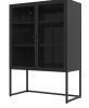 Black Storage Cabinet with Doors, Modern Black Accent Cabinet, Free Standing Cabinet, Buffet Sideboards for Bedroom, Kitchen,Home Office