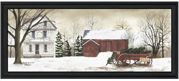 Trendy Decor 4U "Christmas Trees for sale" Framed Wall Art, Modern Home Decor Farmhouse Wall Decoration by Billy Jacobs