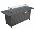 57 in Propane Fire Pit Table, 50000BTU, Retangular Outdoor Gas, Firepit Table with Lid & Wind Guard, ETL Certification