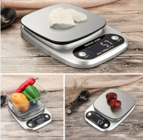 Digital Kitchen Food Diet Scale, Multifunction Weight Balance 22lbs 1g Stainless Steel Postal Balance Measuring