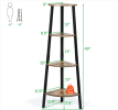 4-Tier Corner Shelf Metal Storage Rack Bookcase Plant Display Stand