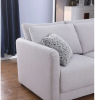 Penelope 60" Light Gray Linen Fabric Loveseat with Pillows