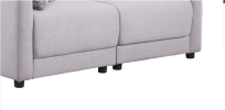 Penelope 60" Light Gray Linen Fabric Loveseat with Pillows