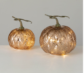 GOLD LEAF PATTERN PUMPKIN SET