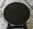 Carved Wooden Step Stool, Queen Bee, Espresso