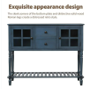 Sideboard Console Table with Bottom Shelf, Farmhouse Wood/Glass Buffet Storage Cabinet Living Room (Antique Navy)