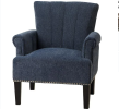 Accent Rivet Tufted Polyester Armchair ,Navy Blue