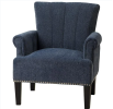 Accent Rivet Tufted Polyester Armchair ,Navy Blue