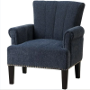 Accent Rivet Tufted Polyester Armchair ,Navy Blue