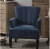 Accent Rivet Tufted Polyester Armchair ,Navy Blue