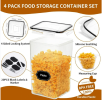 4 Pack Extra Large Airtight Food Storage Containers with Lids , BPA Free Plastic Kitchen and Pantry Organization Contianers