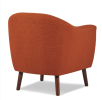 Orange Fabric Upholstered Accent Chair 1pc Espresso Finish Legs Button Tufted Solid Wood Furniture Living Room Chair