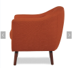 Orange Fabric Upholstered Accent Chair 1pc Espresso Finish Legs Button Tufted Solid Wood Furniture Living Room Chair