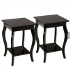 Set of 2 Side Table End Table Night Stand with Shelf