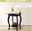 Set of 2 Side Table End Table Night Stand with Shelf