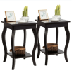 Set of 2 Side Table End Table Night Stand with Shelf