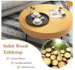 2 Set of Wooden Coffee Table with Metal Legs and Adjustable Foot Pads