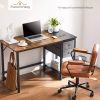 Modern Simple Style Home Office Writing Desk with 2-Tier Drawers Storage,Vintage Rustic,40IN