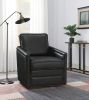 ACME Rocha Accent Chair w/Swivel, Black Leather Aire AC01885