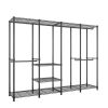 (190 x 40 x 190) Cm Wire Garment Rack Heavy Duty Clothes Rack, Closet Organizer Metal Garment Rack Portable Clothes Hanger Home Shelf Fabric Drawers,