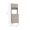 Della 60 Kitchen Pantry with Countertop; Closed & Open Storage -Light Gray