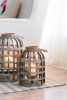 Decorative Lantern with Handle, Wooden Lantern for Indoor Outdoor, Home Garden Wedding