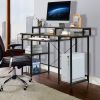 47 Inches Computer Desk Writing Study Table with Keyboard Tray and Monitor Stand