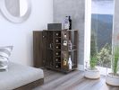 Bartlet 2-Shelf 6-Bottle Bar Cart with Division Dark Walnut