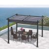 10x10 Ft Outdoor Patio Retractable Pergola With Canopy Sunshelter Pergola for Gardens; Terraces; Backyard; Gray