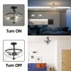 3-Light Semi Flush Industrial Seeded Glass Mount Ceiling Lamp