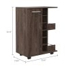 Bartlet 2-Shelf 6-Bottle Bar Cart with Division Dark Walnut