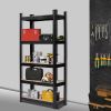 5 Tier Heavy Duty Metal Shelving Rack Unit Garage Storage Shelf Black UK