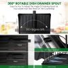 2 Tier Dish Rack for Kitchen Counter,Dish Drying Rack with 360¬∞Drainage,Dish Drainboard Set with Cutlery Holder and 4 Cup Holder,Dish drainers Over S