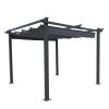 10x10 Ft Outdoor Patio Retractable Pergola With Canopy Sunshelter Pergola for Gardens; Terraces; Backyard; Gray