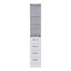 Vanguard Linen Cabinet; Three Shelves; Four Drawers -White