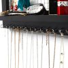 Jewelry Manager - Wall Mounted Jewelry Stand , Shelf And 16 Hooks - Perfect Earrings, Necklaces And Bracelet Stand - Black