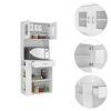 Capienza Pantry Cabinet; Two Shelves; Double Door; One Drawer; Three Side Shelves -White