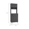 Della 60 Kitchen Pantry with Countertop; Closed & Open Storage -Smokey Oak